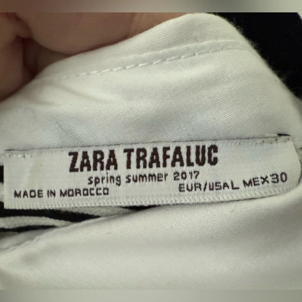 Zara Striped Short Sleeve Mini Dress with Collar size large - Picture 5 of 9